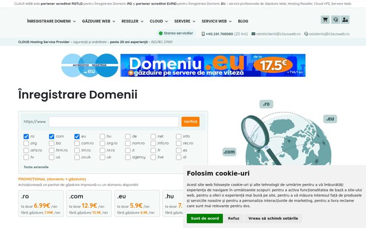 Snímek obrazovky clausweb.ro