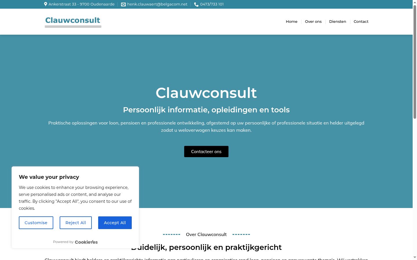 Screenshot of the consent banner shown before any interaction