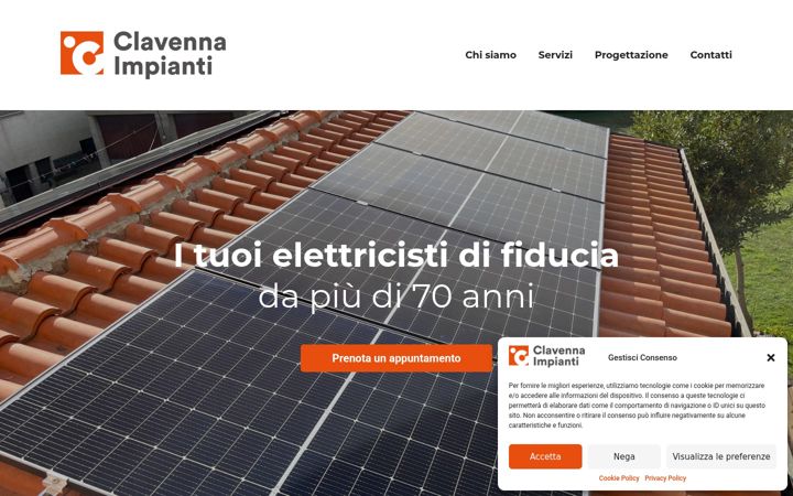 Captură de ecran a clavennaimpianti.it