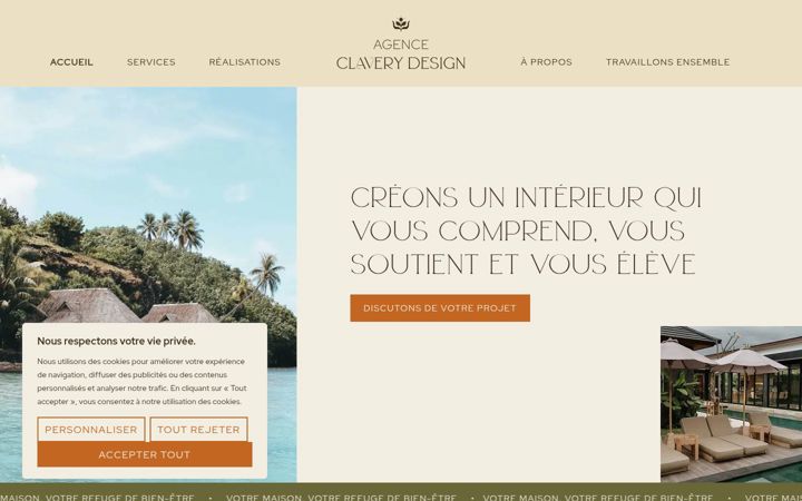 Screenshot of clavery-design.com