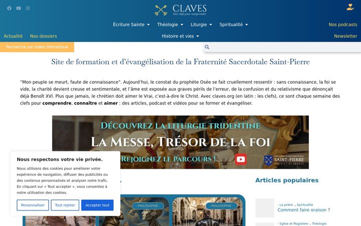 Screenshot di claves.org