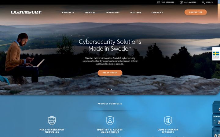 Screenshot of clavister.com