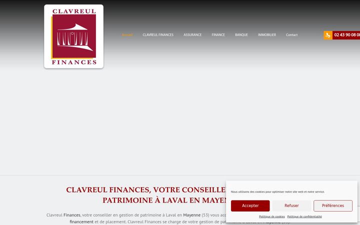 Screenshot di clavreul-finances.fr