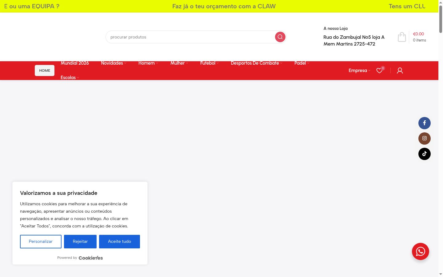 Screenshot of the consent banner shown before any interaction