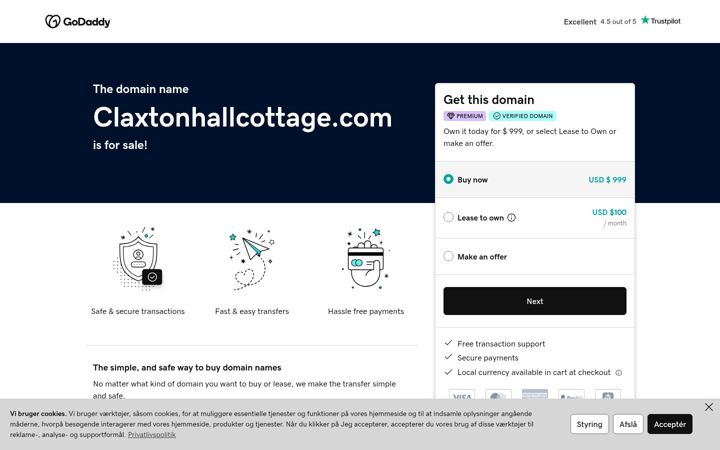 Screenshot of claxtonhallcottage.com
