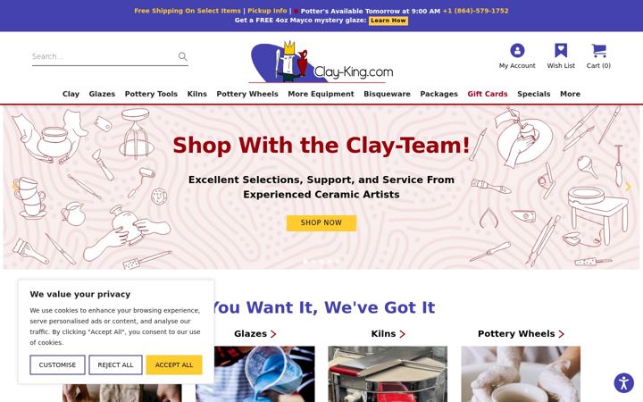 Screenshot of clay-king.com