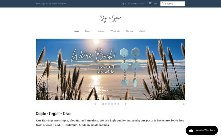 Screenshot of clayandspice.com