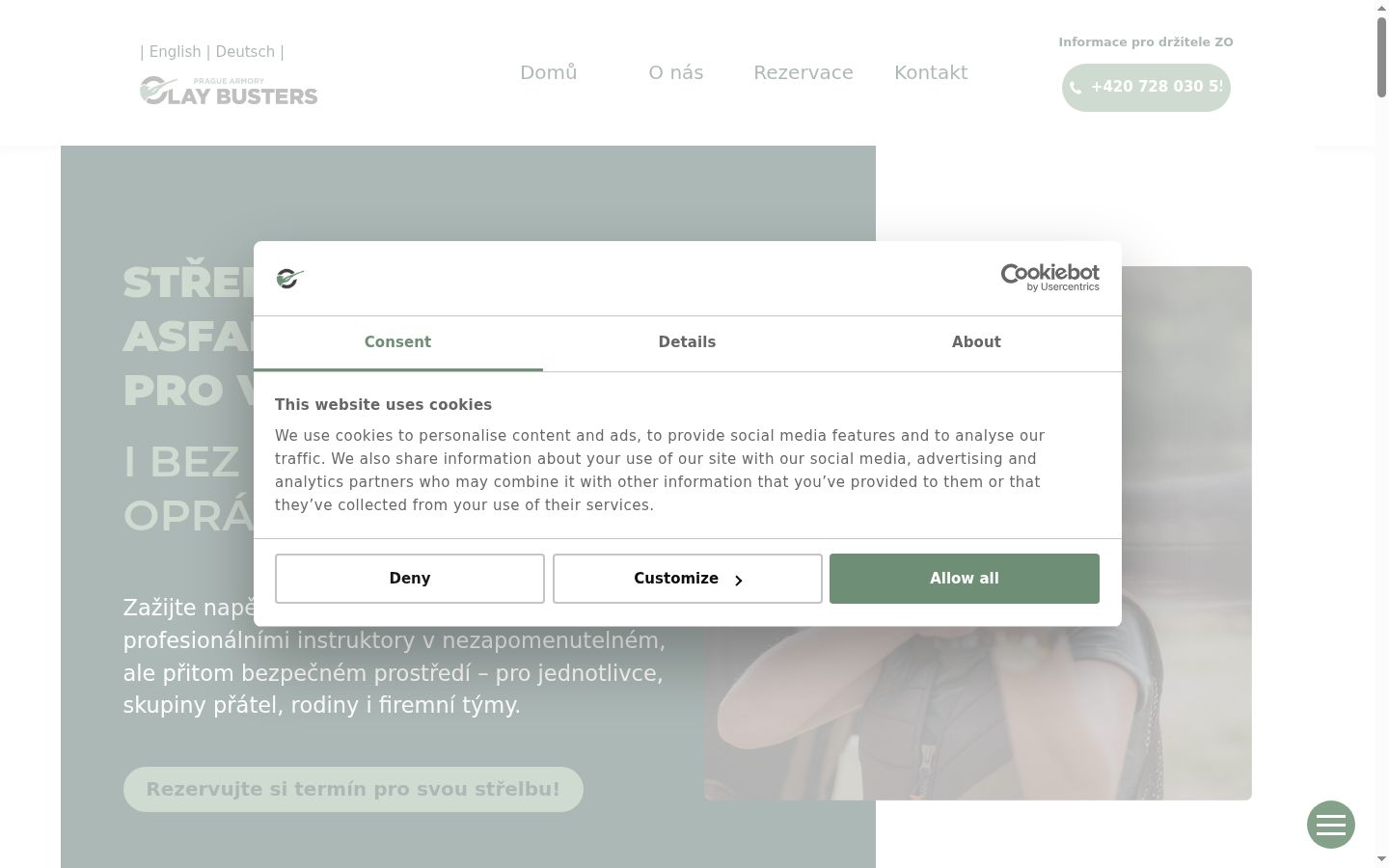 Screenshot del banner di consenso mostrato prima di qualsiasi interazione