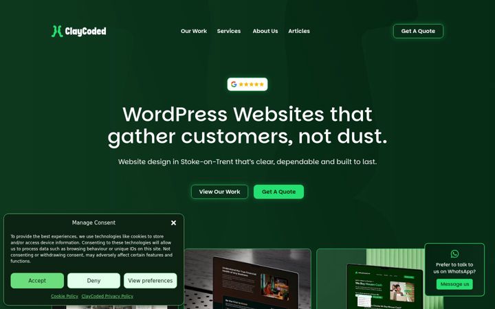 Screenshot of claycoded.com
