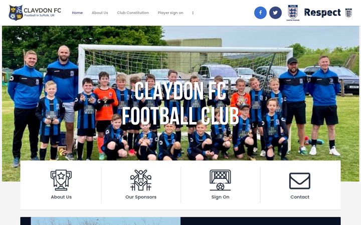 Captură de ecran a claydon-fc.co.uk