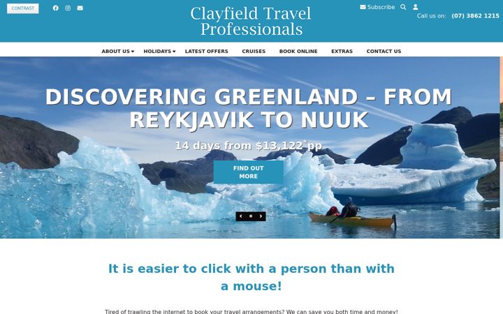 Snimka zaslona za clayfieldtravel.com.au