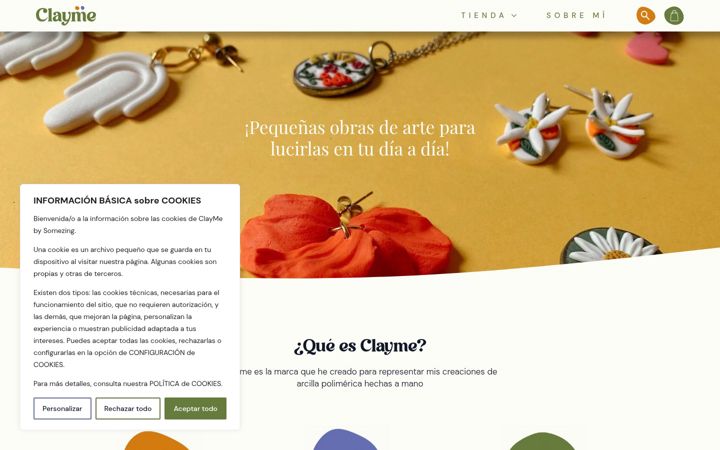 Screenshot of claymebysz.com
