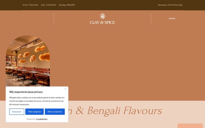 Screenshot of claynspice.nl