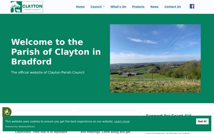Screenshot of clayton-pc.gov.uk