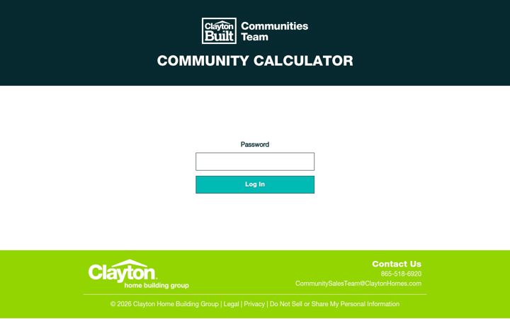 Screenshot of claytoncommunitycalculator.com