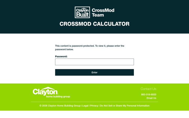 Screenshot of claytoncrossmodcalculator.com
