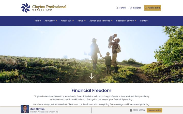 Screenshot of claytonprofessionalwealth.co.uk