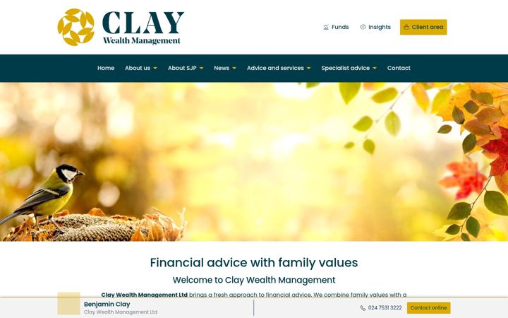 Zrzut ekranu claywealth.co.uk