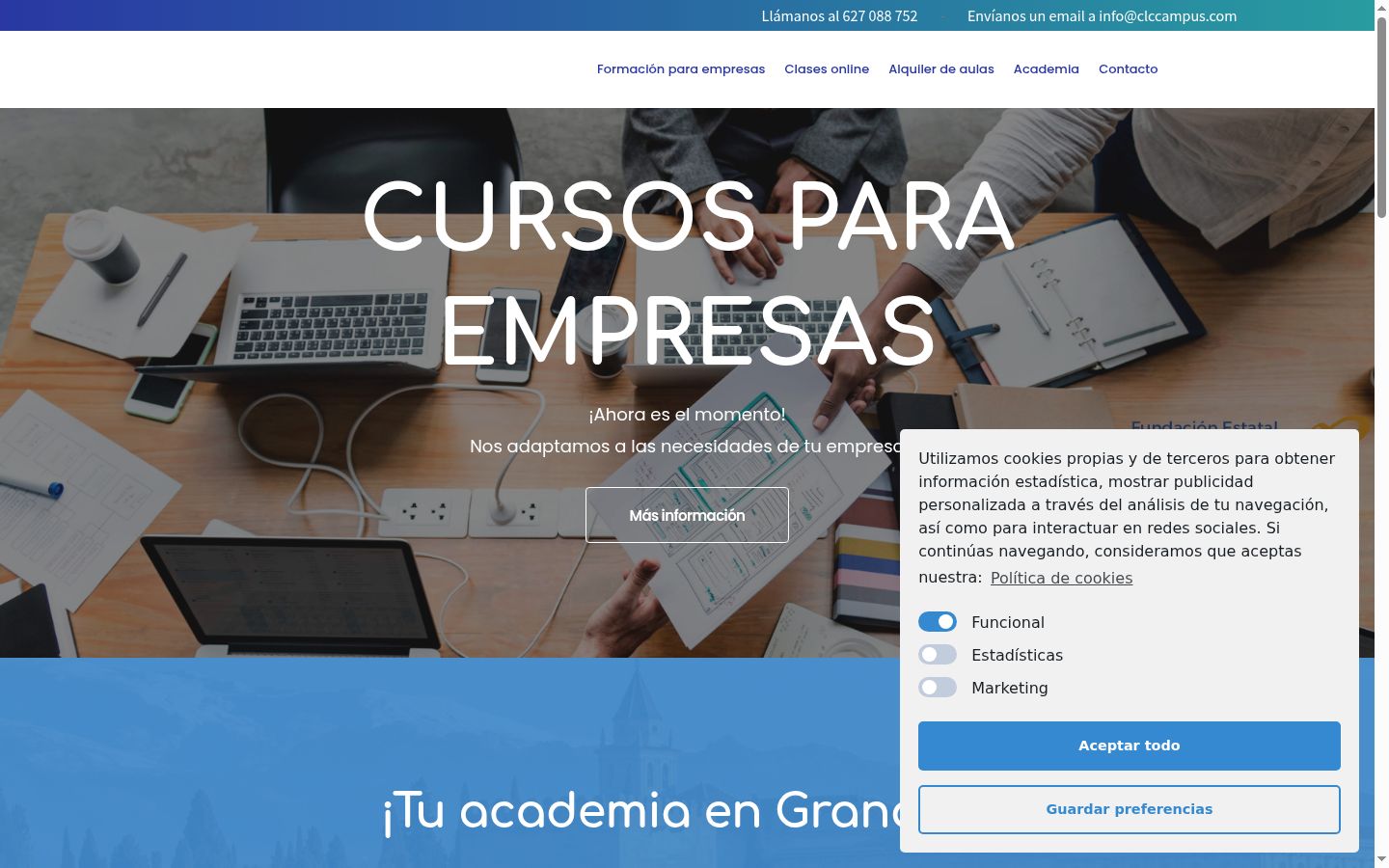 Screenshot del banner di consenso mostrato prima di qualsiasi interazione