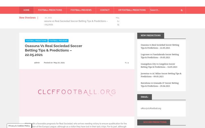 Screenshot di clcffootball.org