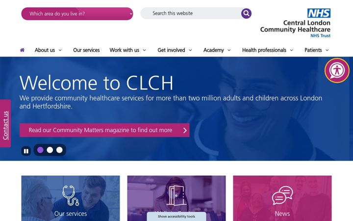 Screenshot of clch.nhs.uk