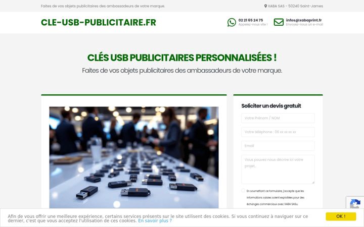 Snímek obrazovky cle-usb-publicitaire.fr