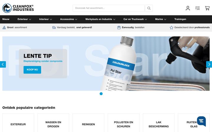 Snimka zaslona za clean-fox.nl