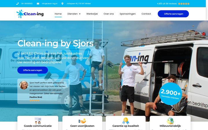 Snimka zaslona za clean-ing.nl