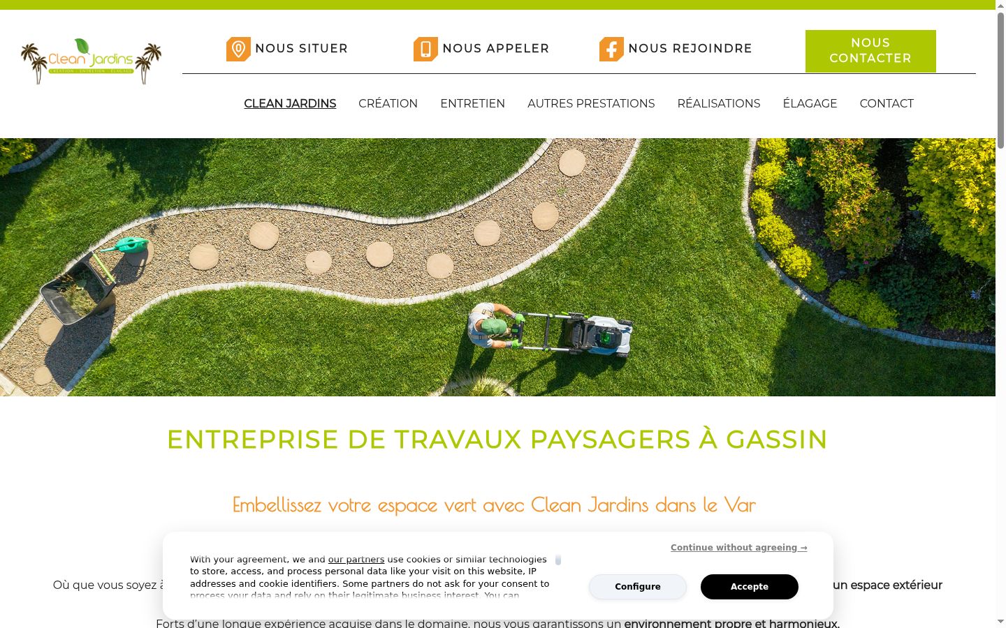 Screenshot of the consent banner shown before any interaction