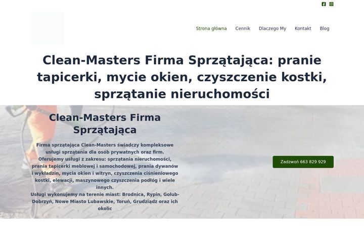 Screenshot stránky clean-masters.pl
