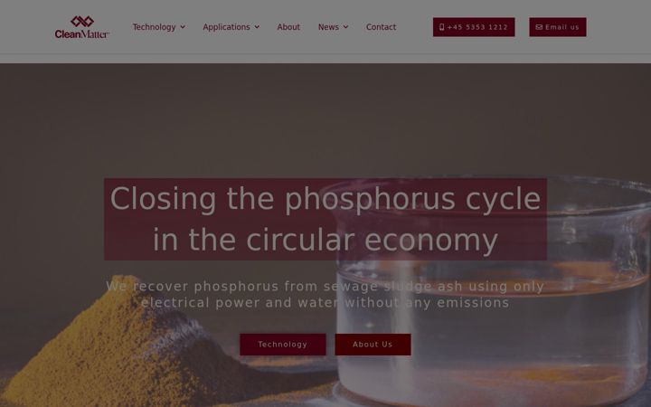Screenshot of clean-matter.com