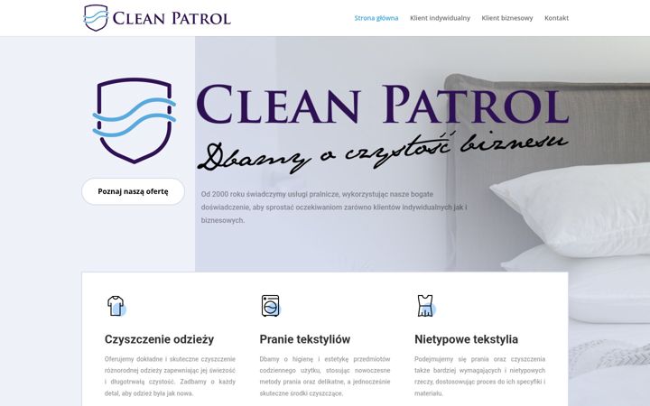 Screenshot stránky clean-patrol.pl