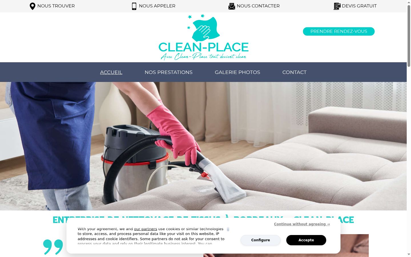 Screenshot of the consent banner shown before any interaction