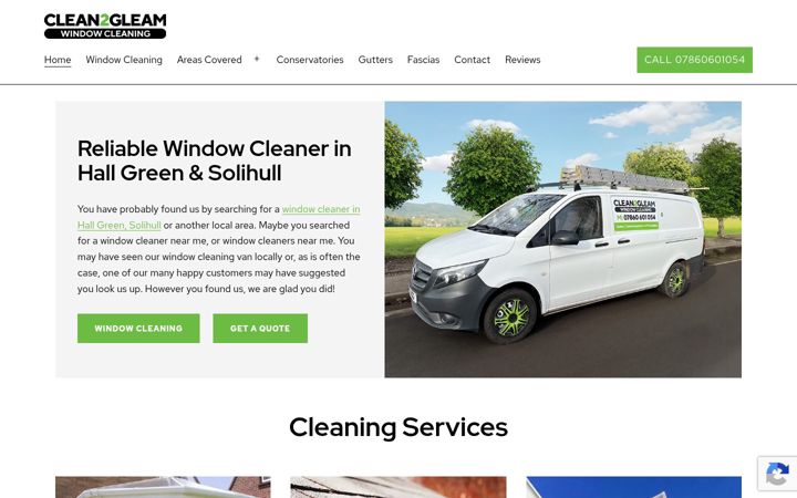 Zrzut ekranu clean2gleamwindows.co.uk