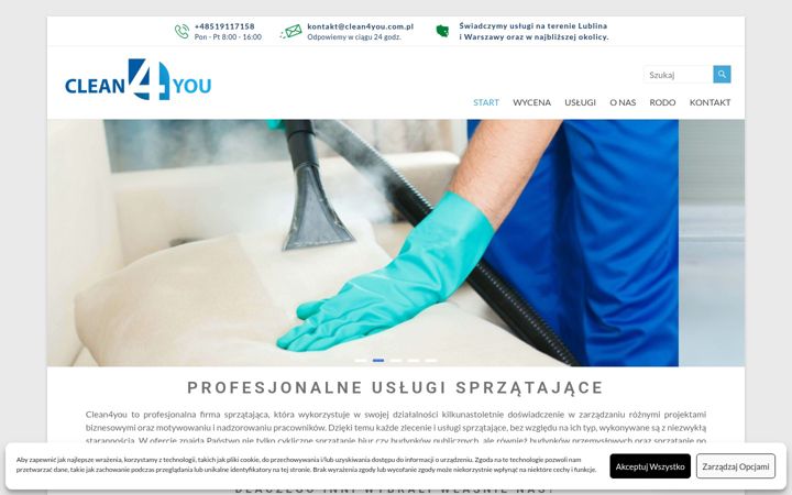 Screenshot stránky clean4you.com.pl