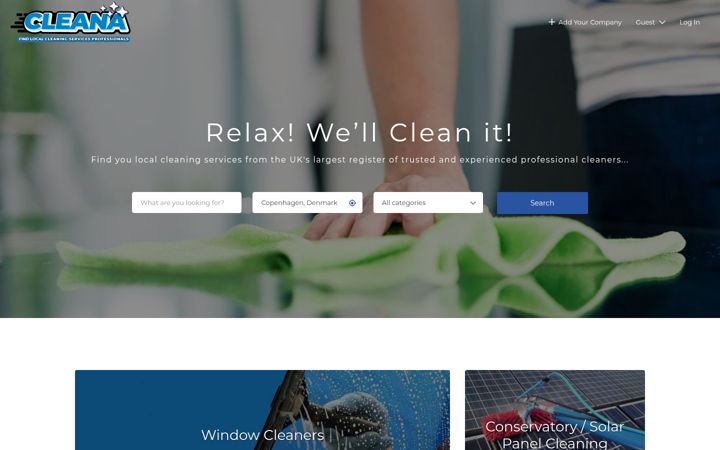 Screenshot of cleana.co.uk