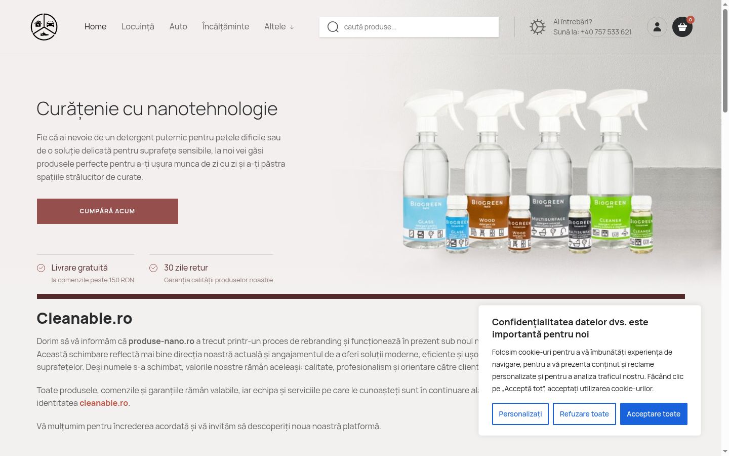 Snímek obrazovky baneru souhlasu zobrazeného před jakoukoli interakcí