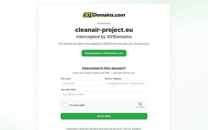 Ekraanipilt saidist cleanair-project.eu