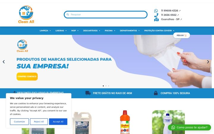 Screenshot van cleanallguarulhos.com.br