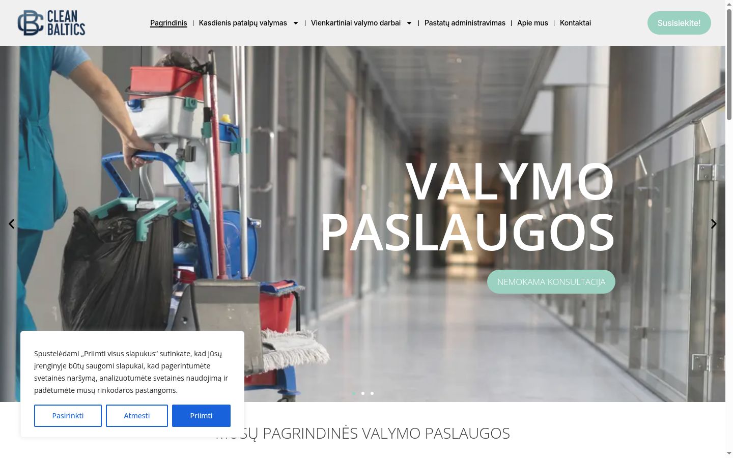 Screenshot del banner di consenso mostrato prima di qualsiasi interazione