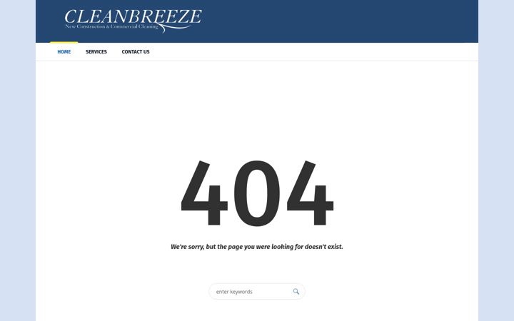 Screenshot of cleanbreezecleaning.com