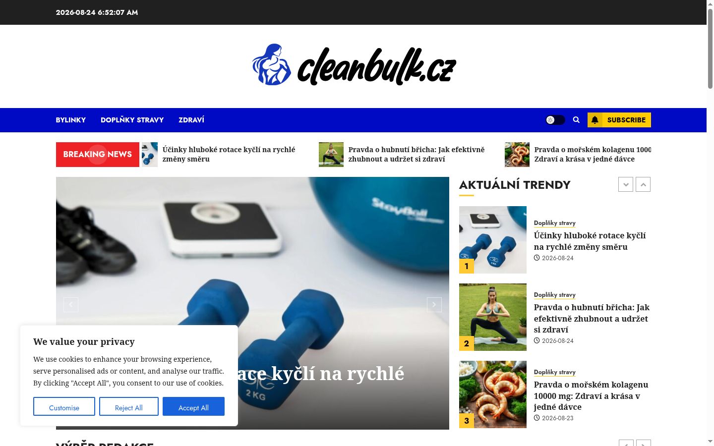 Screenshot del banner di consenso mostrato prima di qualsiasi interazione
