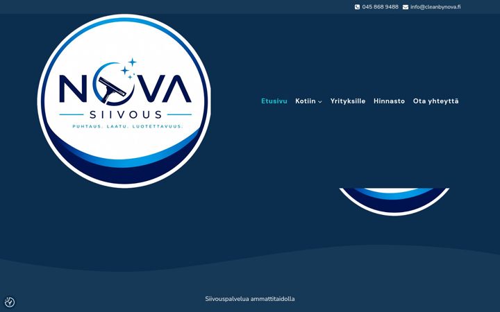 Screenshot von cleanbynova.fi