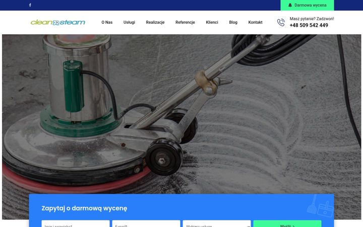 Ekraanipilt saidist cleanbysteam.eu