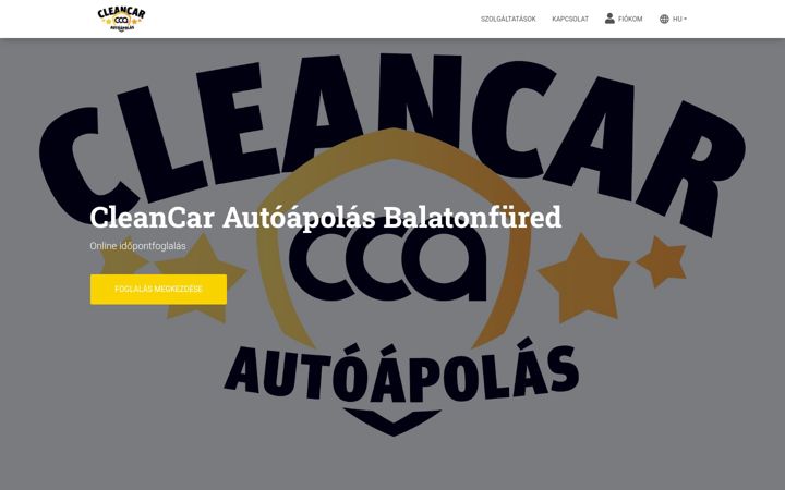 Screenshot stránky cleancarfured.hu