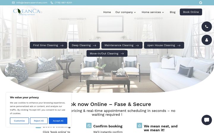 Screenshot of cleancaservices.com