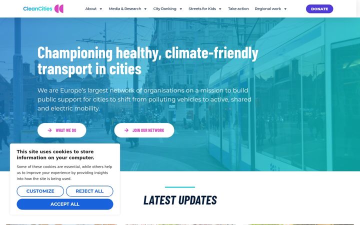 Screenshot di cleancitiescampaign.org