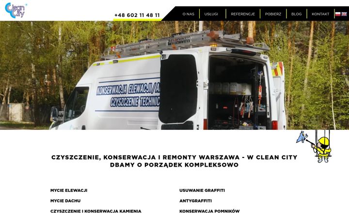 Screenshot stránky cleancity.pl