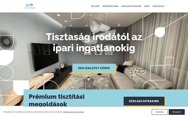 Screenshot stránky cleanconcept.hu