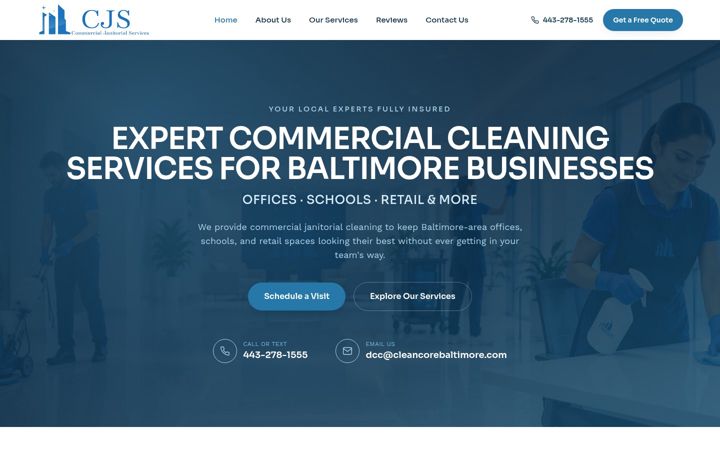 Screenshot of cleancorebaltimore.com